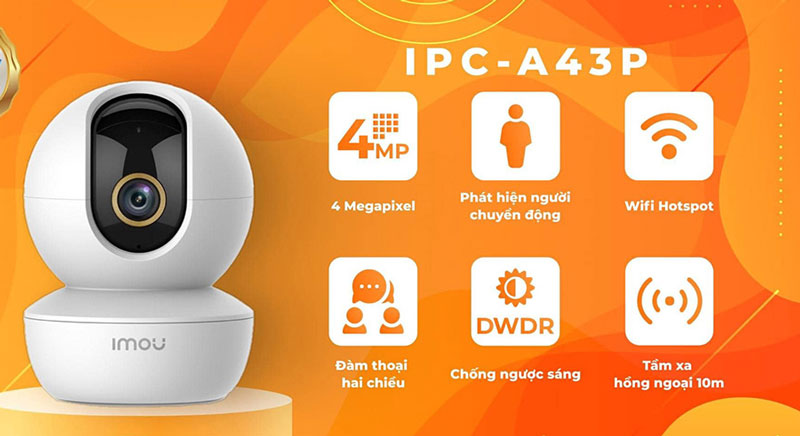 Camera Wifi 4MP iMOU IPC-A43P tính năng thông minh