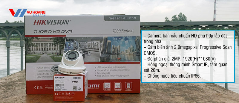 Camera bán cầu Analog HD Hikvision 2MP giá rẻ