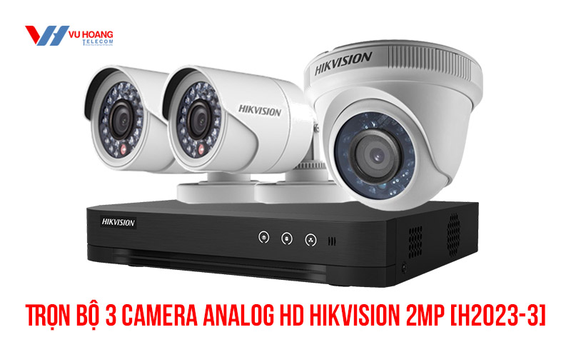 Trọn bộ 3 camera Analog HD HIKVISION 2MP giá rẻ [H2023-3]