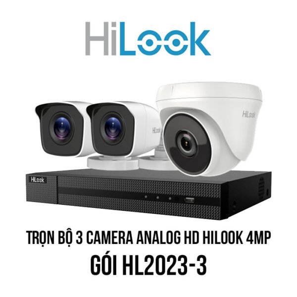 Trọn bộ 3 camera Analog HD HiLook 4MP giá rẻ [HL2023-3]