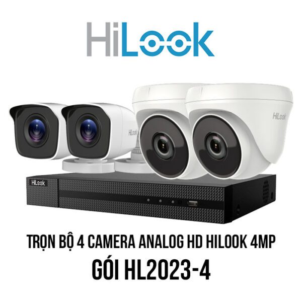 Trọn bộ 4 camera Analog HD HiLook 4MP giá rẻ [HL2023-4]