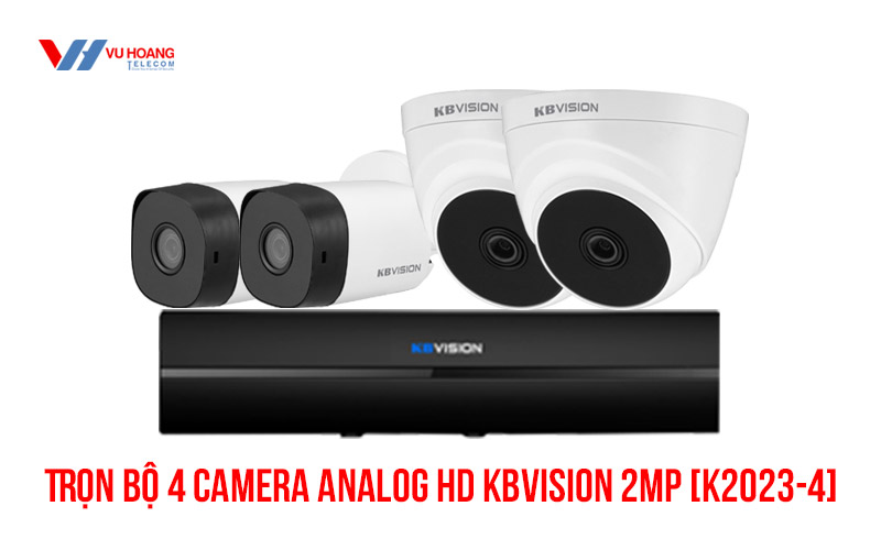 Trọn bộ 4 camera Analog HD KBVISION 2MP [K2023-4]