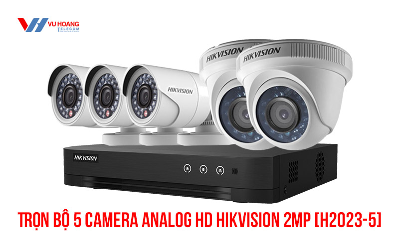 Trọn bộ 5 camera Analog HD HIKVISION 2MP giá rẻ [H2023-5]