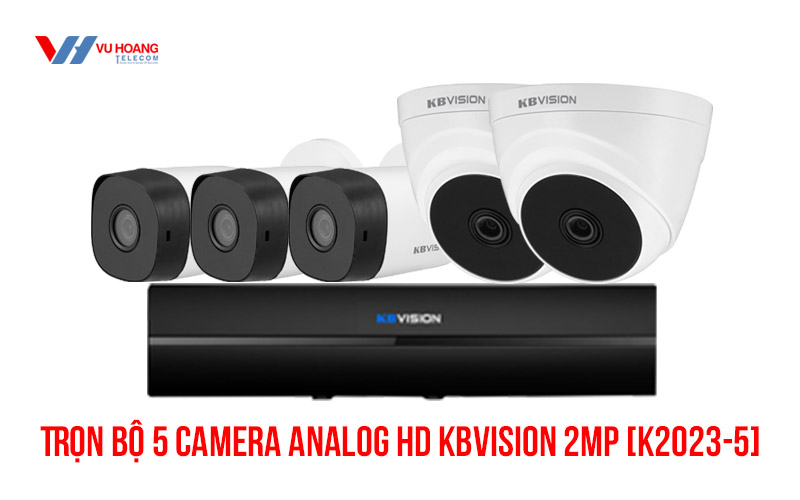 Trọn bộ 5 camera Analog HD KBVISION 2MP [K2023-5]