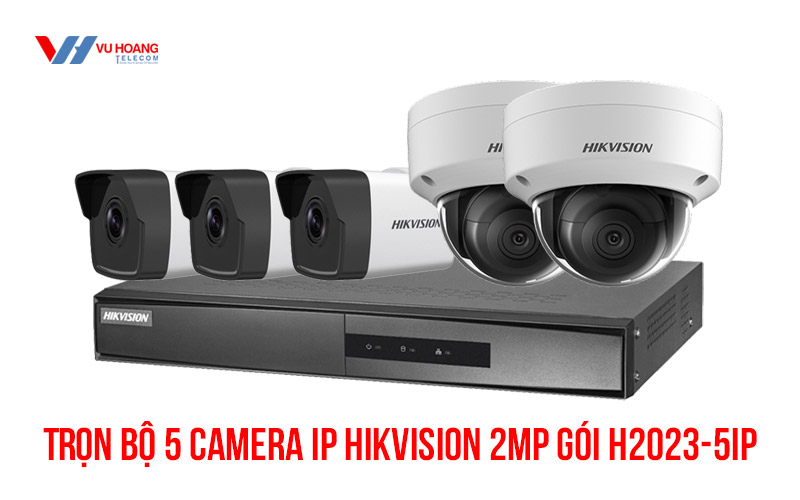 Trọn bộ 5 camera IP Hikvision 2MP [H2023-5IP] giá rẻ