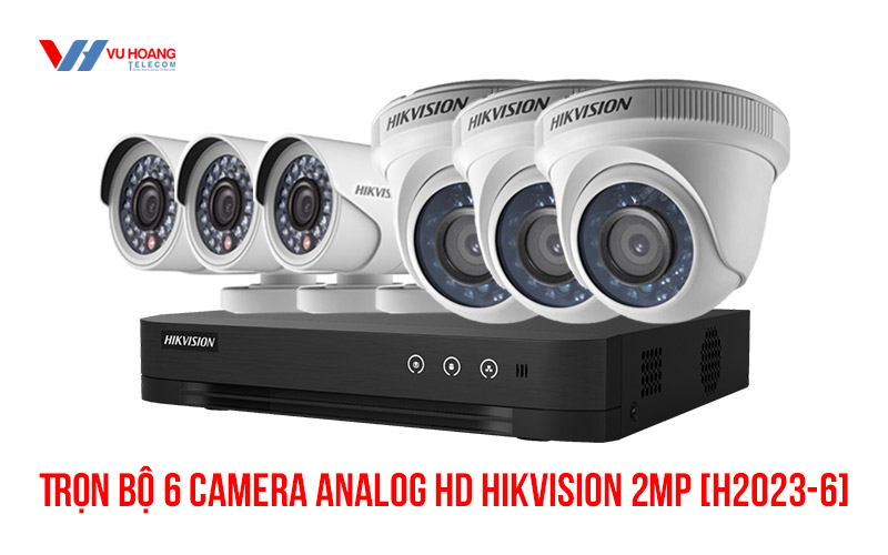 Trọn bộ 6 camera Analog HD HIKVISION 2MP [H2023-6] giá rẻ