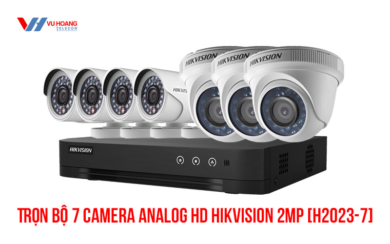 Trọn bộ 7 camera Analog HD HIKVISION 2MP giá rẻ [H2023-7]