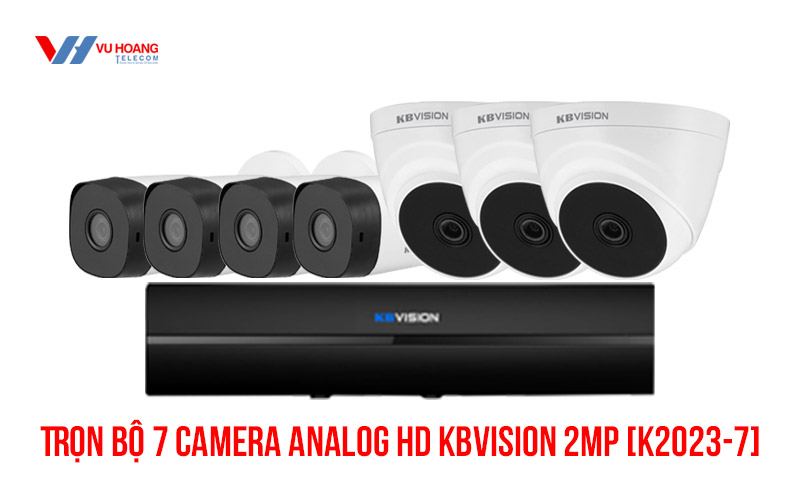 Vuhoangtelecom lắp đặt trọn bộ 7 camera Analog HD KBVISION 2MP giá rẻ [K2023-7]. Hotline 19009259