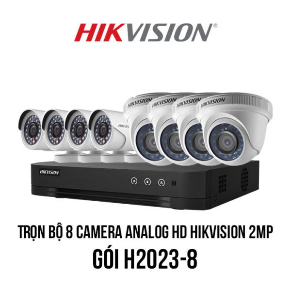 Trọn bộ 8 camera Analog HD HIKVISION 2MP giá rẻ [H2023-8]