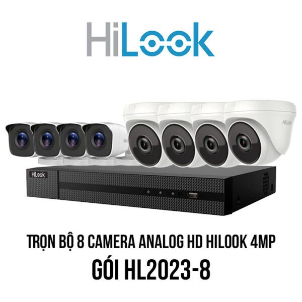 Trọn bộ 8 camera Analog HD HiLook 4MP giá rẻ [HL2023-8]