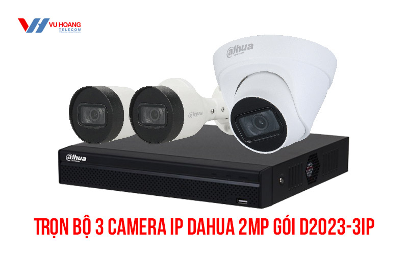 Trọn bộ 3 camera IP Dahua 2MP giá rẻ [D2023-3IP]