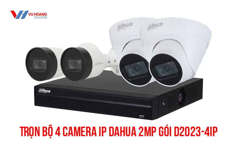 Trọn bộ 4 camera IP Dahua 2MP giá rẻ [D2023-4IP]