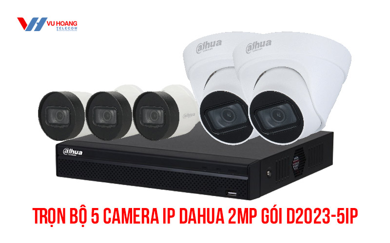 Trọn bộ 5 camera IP Dahua 2MP [D2023-5IP] giá rẻ