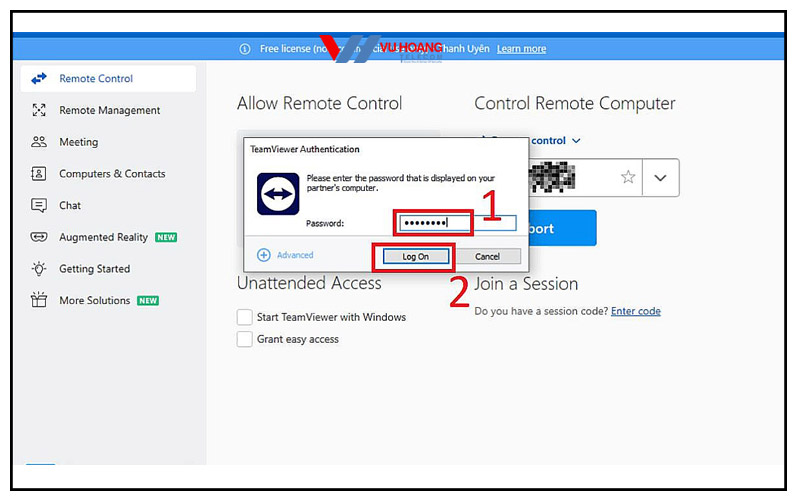 dang nhap tai khoan teamviewer