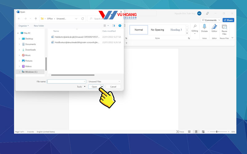 chon file muon khoi phuc