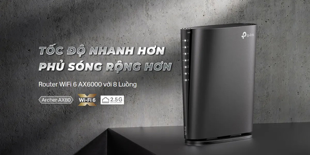Mua TP-LINK Archer AX80 tốc độ 6000Mbps giá tốt tại Vũ Hoàng