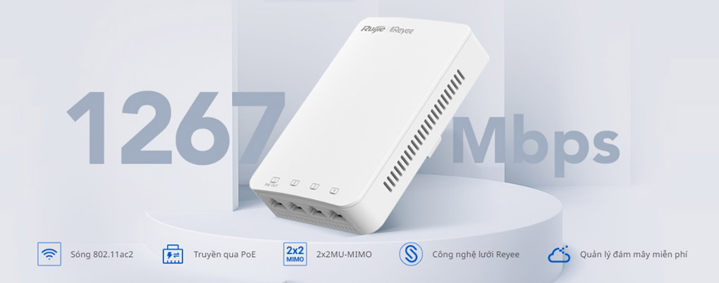 Bán Access point WiFi 5 gắn tường RUIJIE RG-RAP1200(P) giá rẻ