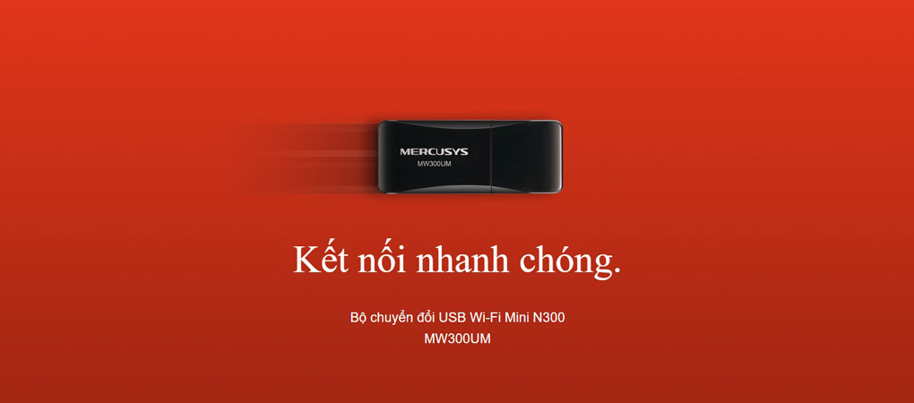 Bộ chuyển đổi USB Wi-Fi Mini N300 Mercusys MW300UM giá rẻ