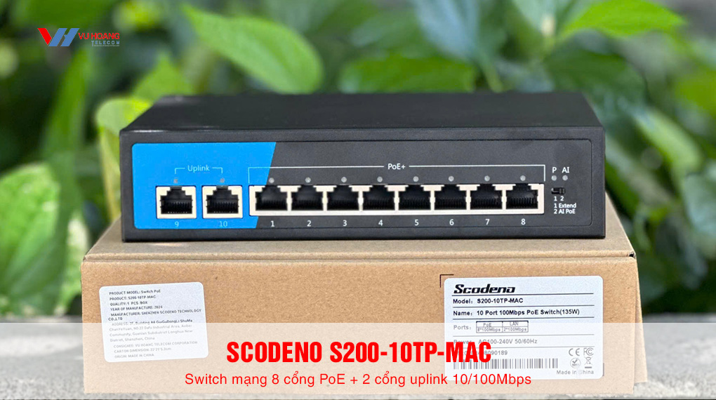 Bán Switch mạng 10 cổng SCODENO S200-10TP-MAC giá rẻ