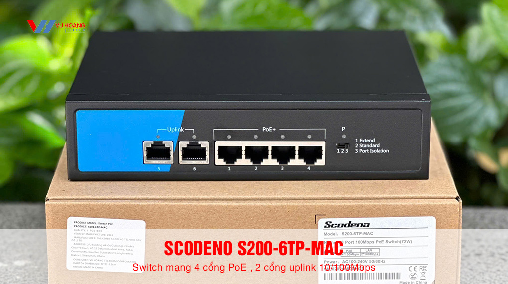 Bán Switch mạng 6 cổng SCODENO S200-6TP-MAC giá rẻ