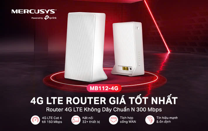 Router 4G LTE Mercusys MB112-4G giá tốt nhất