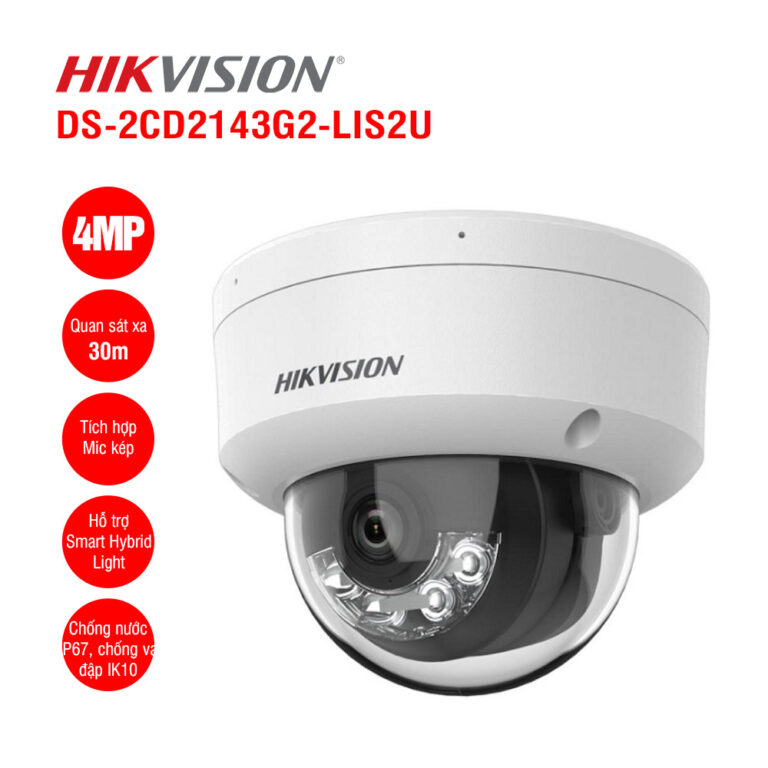 Bán camera IP Dome 4MP Hikvision DS-2CD2143G2-LIS2U giá rẻ