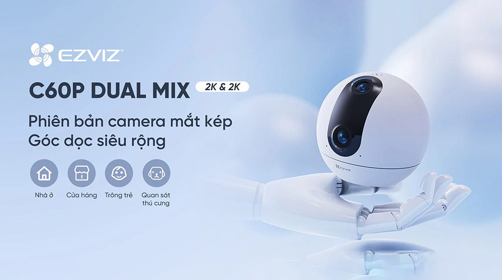 Bán camera mắt kép quay quét 2K+ EZVIZ C60P Dual Mix giá rẻ