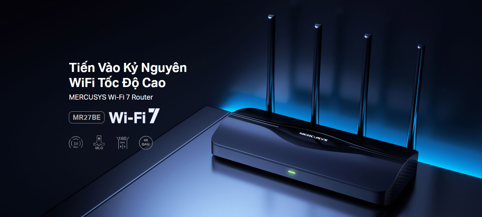 Router Wi-Fi 7 Mercusys MR27BE Tốc Độ Vượt Trội