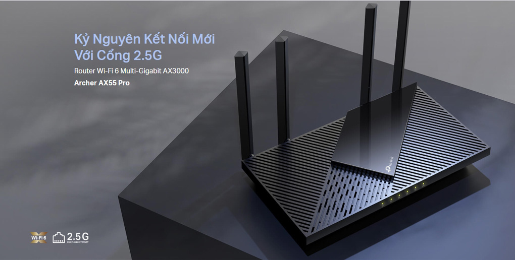 Router Wi-Fi 6 TP-Link Archer AX55 Pro Kết Nối Siêu Tốc