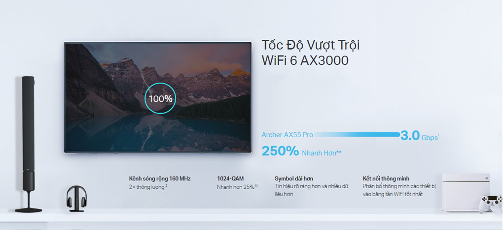 Wi-Fi 6 AX3000 – Tốc Độ Đột Phá, Trải Nghiệm Mượt Mà