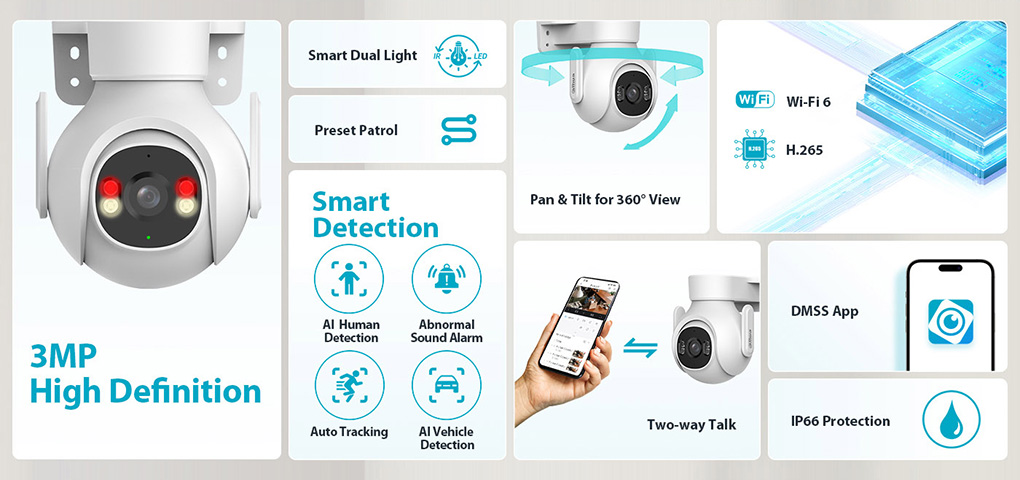 Camera WiFi 3MP Dahua DH-P3B-PV