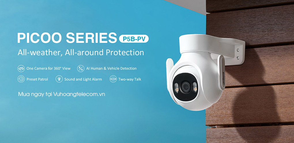 Dahua DH-P5B-PV - Camera Wifi 5MP quay quét giá rẻ