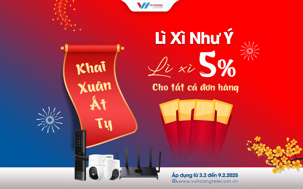 "Lì xì" đầu năm, "lộc lá" ngập tràn: Ưu đãi 5% cho mọi đơn hàng