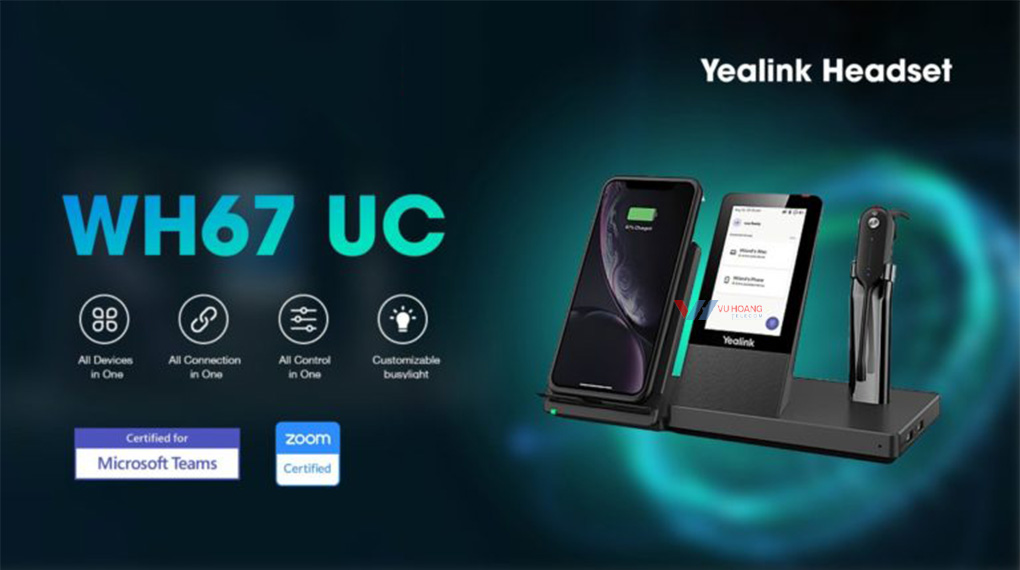 Yealink WH67 UC - Tai nghe DECT cao cấp tích hợp UC