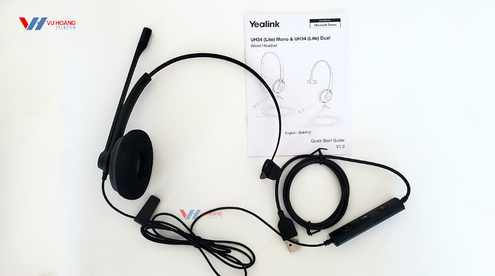 Yealink UH34 Lite Mono – Tai nghe USB hội nghị chất lượng