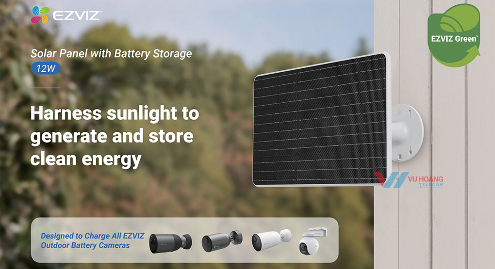 Tấm năng lượng mặt trời EZVIZ CS-PBC12-R100-10AH (12W) giá rẻ tại Vũ Hoàng Telecom