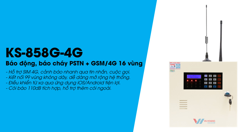 Mua báo động KARASSN KS-858G-4G chính hãng, giá tốt tại Vũ Hoàng Telecom