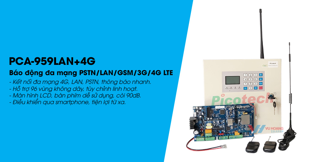 Mua báo động Picotech PCA-959LAN+4G chính hãng giá tốt tại Vũ Hoàng Telecom