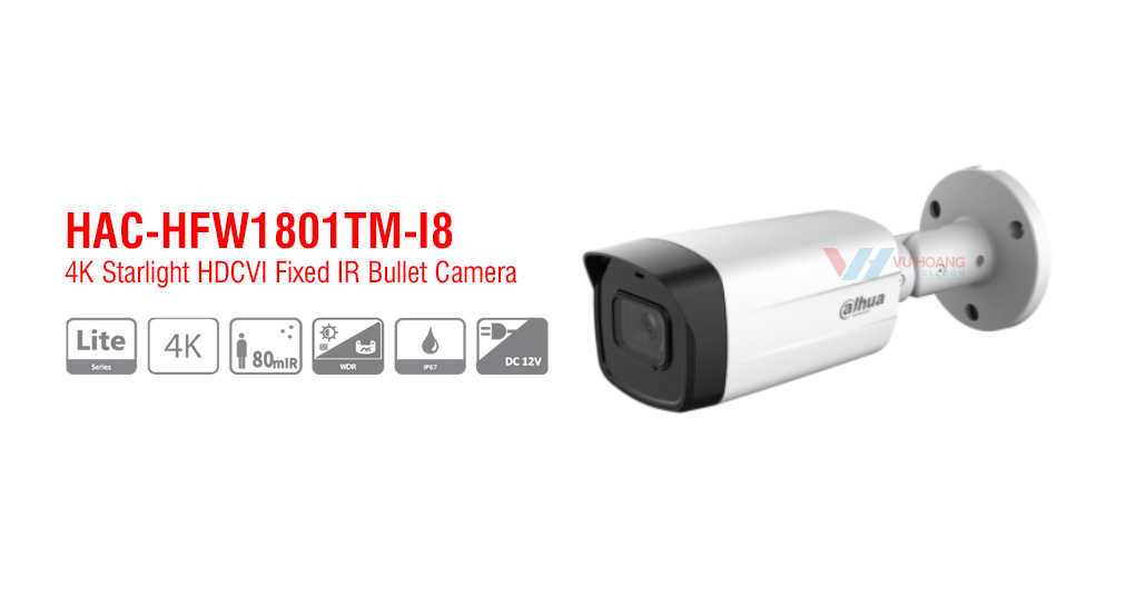Camera DAHUA DH-HAC-HFW1801TMP-I8 4K chính hãng