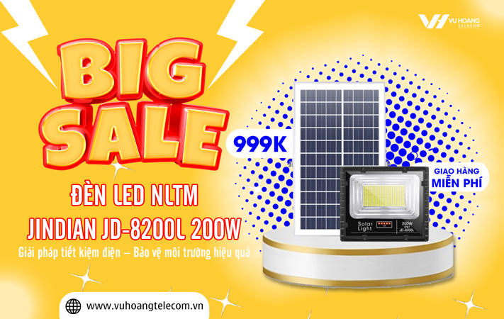 Đèn NLMT JINDIAN JD-8200L 200W 999K tại Vũ Hoàng Telecom
