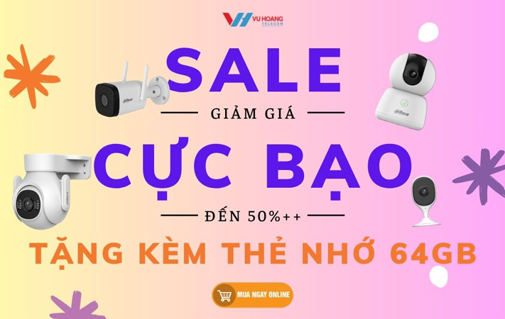 Mua camera DAHUA tặng thẻ nhớ 64Gb
