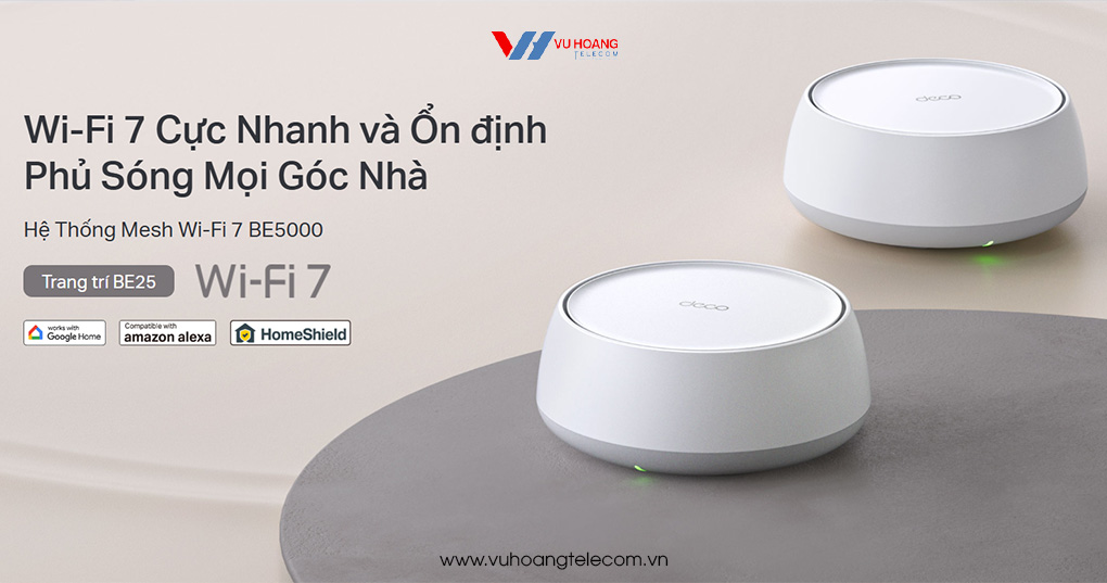 TP-LINK Deco BE25 1-Pack Wi-Fi 7 Tốc Độ Cao, Giá Rẻ Tại Vũ Hoàng Telecom