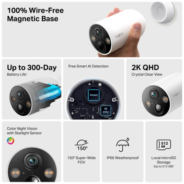 Camera dùng pin 2K TP-Link Tapo C425