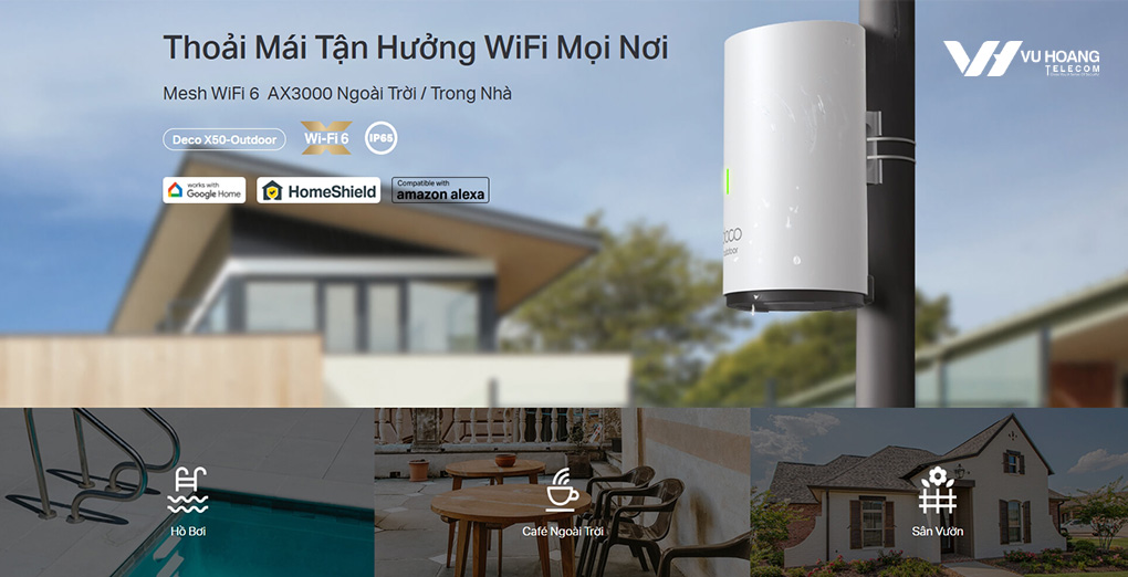 Hệ thống Mesh WiFi 6 AX3000 TP-Link Deco X50-Outdoor(1-pack) giá rẻ tại Vũ Hoàng Telecom