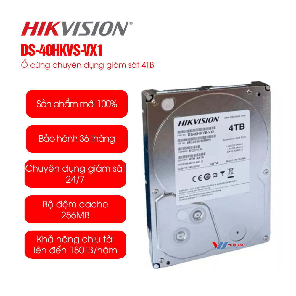 Hikvision DS-40HKVS-VX1- Ổ cứng giám sát 4TB giá rẻ