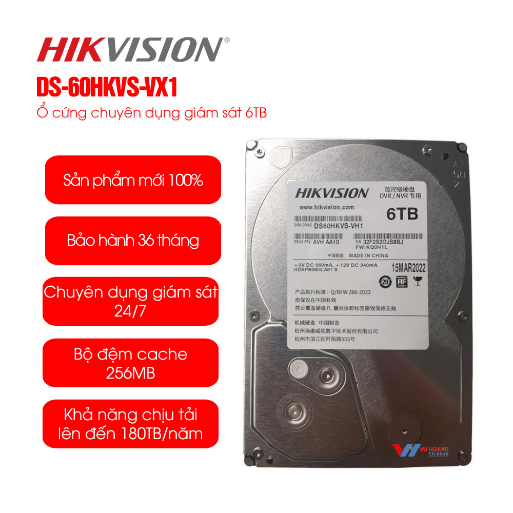 Hikvision DS-60HKVS-VX1 - Ổ cứng giám sát 6TB giá rẻ