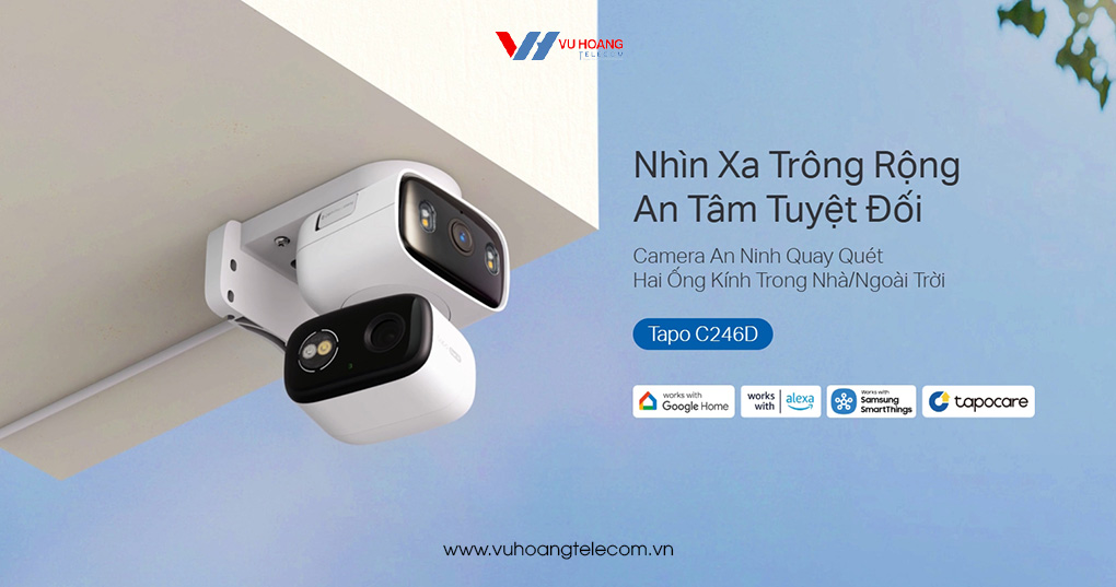 Camera quay quét 2 ống kính TP-Link Tapo C246D giá tốt tại Vũ Hoàng Telecom