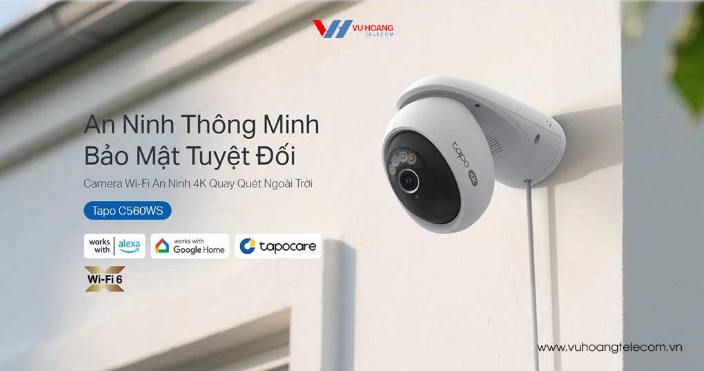 Camera Tapo C560WS 4K - Ghi hình siêu nét, ban đêm có màu