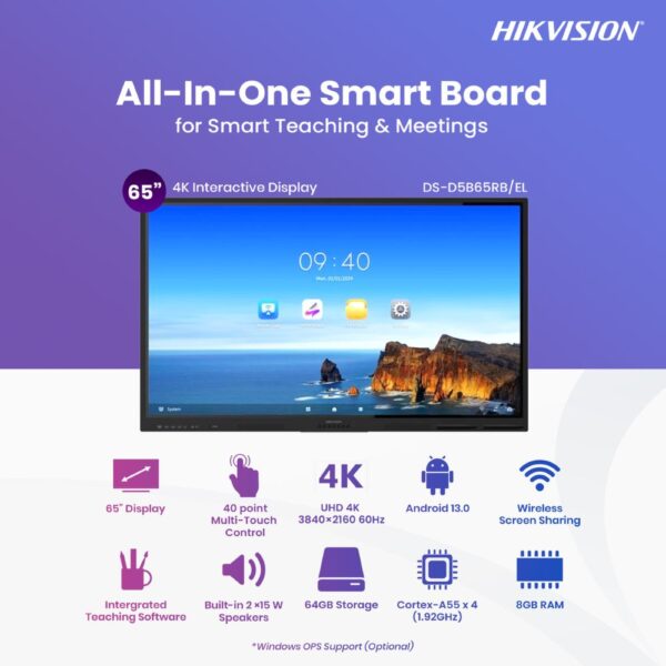 Màn hình tương tác 65 inch HIKVISION DS-D5B65RB/EL giá tốt