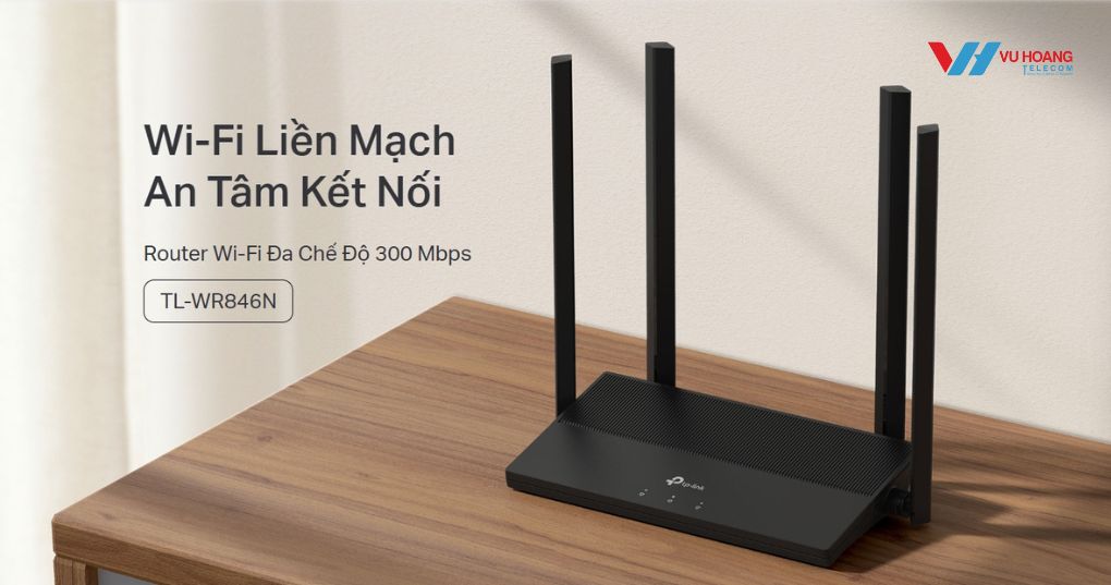 Router TP-LINK TL-WR846N nhỏ gọn, Wi-Fi 300 Mbps